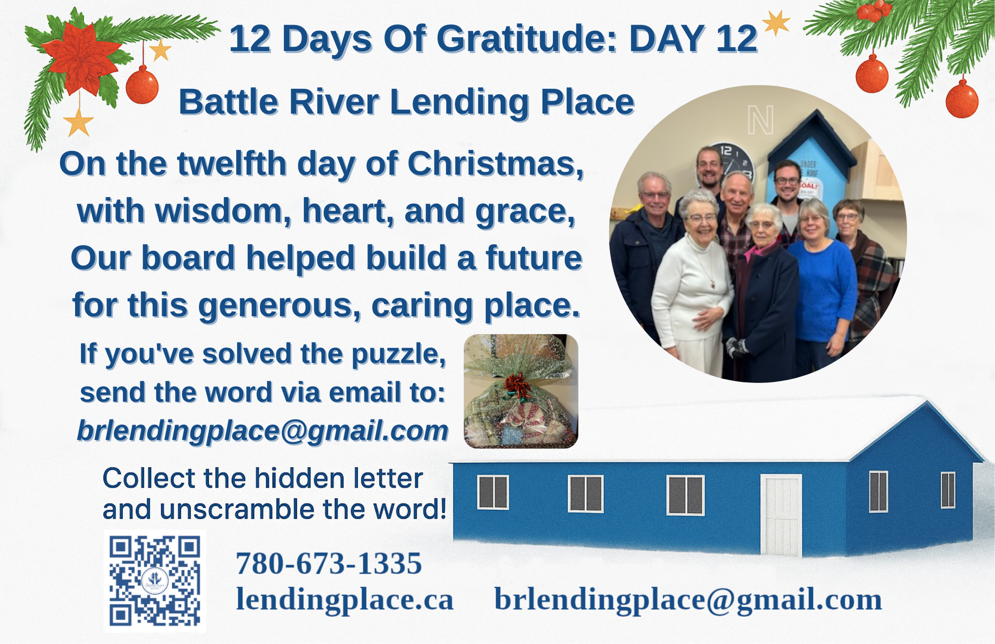 battle river lending place board group picture, Leona Calhoun, Susan Nigh, Mary Broen, Cliff Drever, Chad Treleaven, Chad Gerber, Erhard Pinno, Jane Ross, Tom Calhoun, Glenys Smith, Celebrating Our 12 Days of Christmas Gratitude