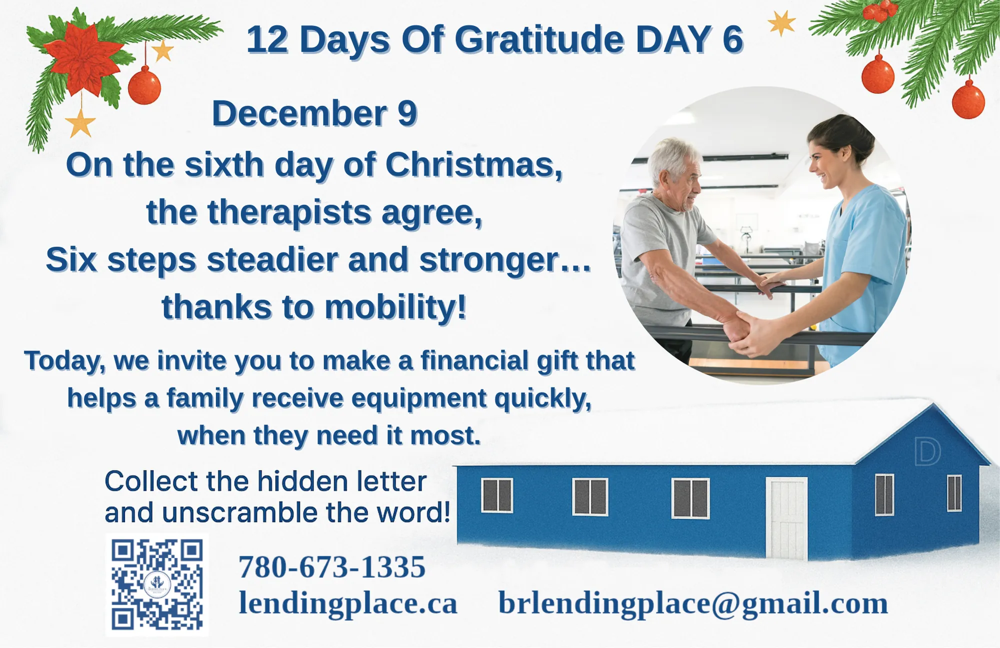 Celebrating Our 12 Days of Christmas Gratitude, Christmas image with greenery in top left and top right corner, image Bob