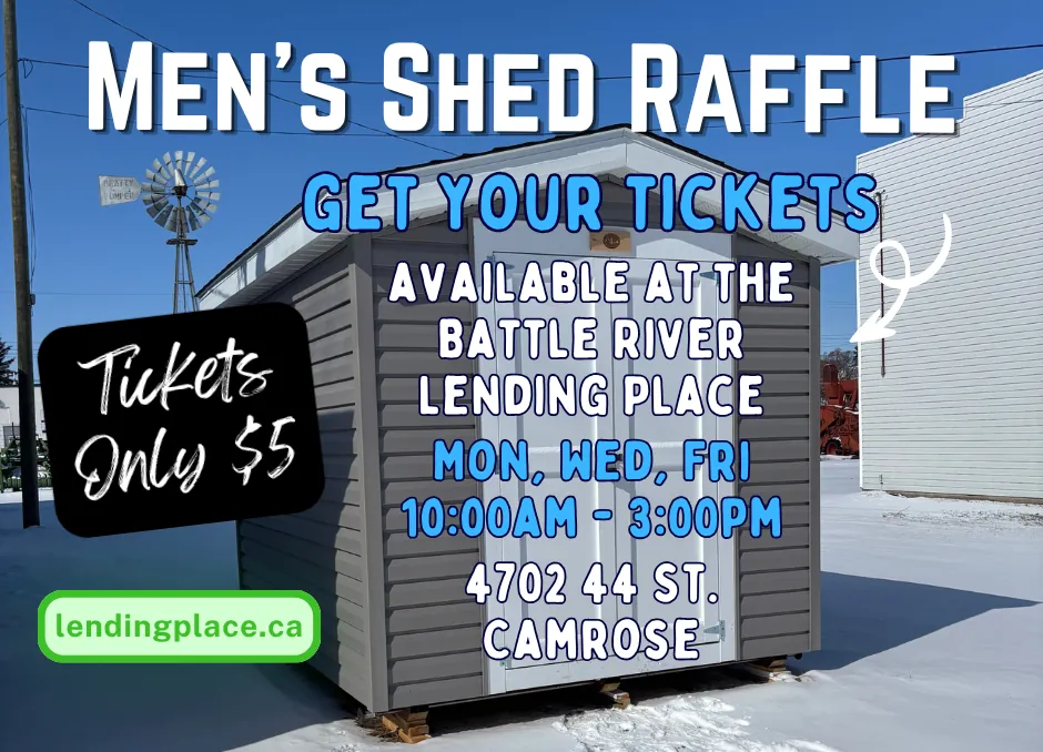 mens shed raffle homepage shoutout